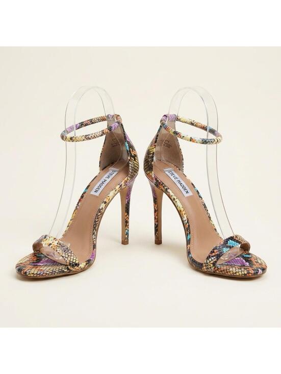 Steve Madden Shoes - Steve Madden Soph Rainbow Snake Heels Pumps Open Toe Stiletto Ultra High Sz 6.5